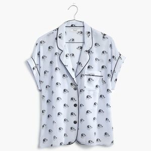 Madewell Dog Print Silk PJ Top